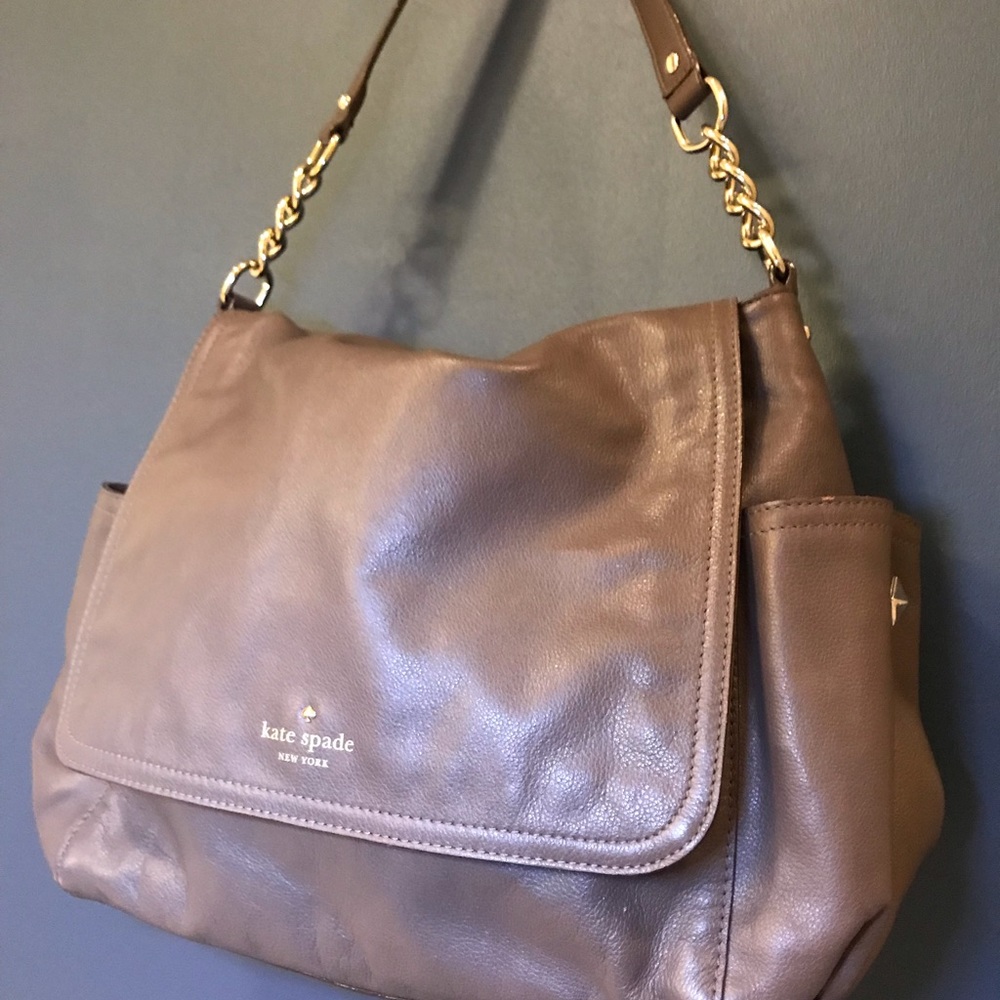 Kate Spade Flap Leather Purse Chain Handle Satchel